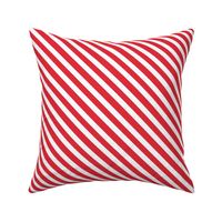 Diagonal Stripes-  Red White