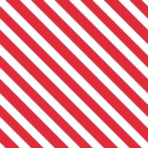 Diagonal Stripes-  Red White