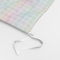 Tiny pastel rainbow check with white 