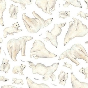 polar bears watercolour
