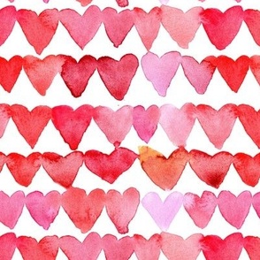 sweet hearts - watercolor painted romantic heart pattern - saint valentine - valentines love b067-1