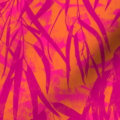 abstract leaves - pink & orange