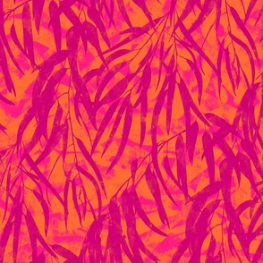 abstract leaves - pink & orange