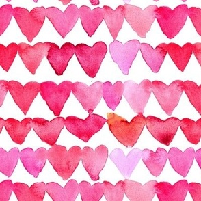 sweet hearts - watercolor painted romantic heart pattern - saint valentine - valentines love b067-6
