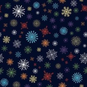 Colourful snowflakes