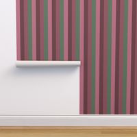 Rosewood, Raspberry, Bubble Gum Pink, and Sea Green Stripes, Tropical Floral Oasis, medium