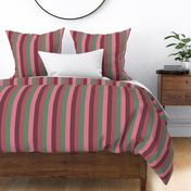 Rosewood, Raspberry, Bubble Gum Pink, and Sea Green Stripes, Tropical Floral Oasis, medium