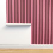 Rosewood, Raspberry, and Bubble Gum Pink Stripes, Tropical Floral Oasis, medium