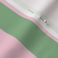 Celadon Green and Pink Stripes, Tropical Floral Oasis, medium