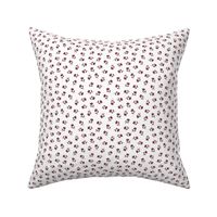 Silhouette Tossed Spot Rosewood on White, Tropical Floral Oasis, small