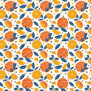 geometric oranges-delicious ditsy-fruit-kitchen-small scale