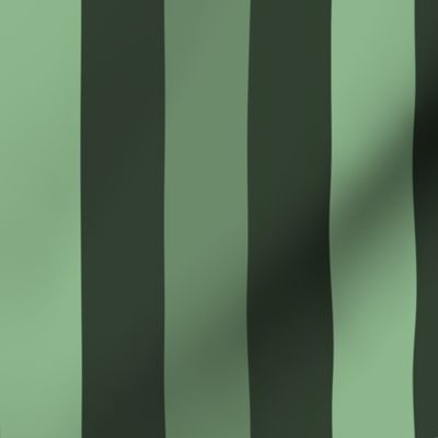 Celadon, Sea Green, and Dark Green Stripes, Tropical Floral Oasis, medium