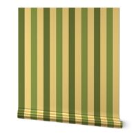 White, Celadon, and Sea Green Stripes, Tropical Floral Oasis, Medium