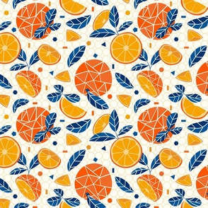geometric oranges-delicious ditsy-fruit-kitchen-medium scale