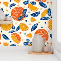 geometric oranges-delicious ditsy-fruit-kitchen-large scale
