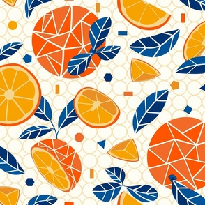 geometric oranges-delicious ditsy-fruit-kitchen-large scale