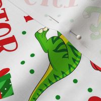 Large Scale Gift Raptor Funny Gift Wrapping Santa Dinosaurs and Presents on White