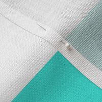 2 Inch Rugby Stripe Turquoise and White