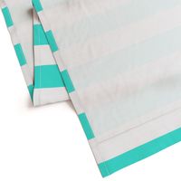 2 Inch Rugby Stripe Turquoise and White