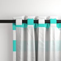 2 Inch Rugby Stripe Turquoise and White