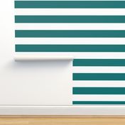 2 Inch Rugby Stripe Teal and White