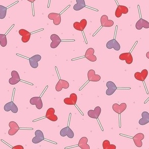 Valentine heart lollipop toss pink color way 