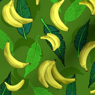 Tumbling Bananas over Banana Leaves (small scale) 