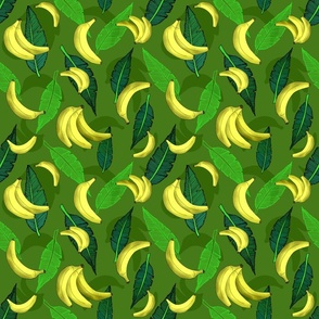 Tumbling Bananas over Banana Leaves (small scale) 