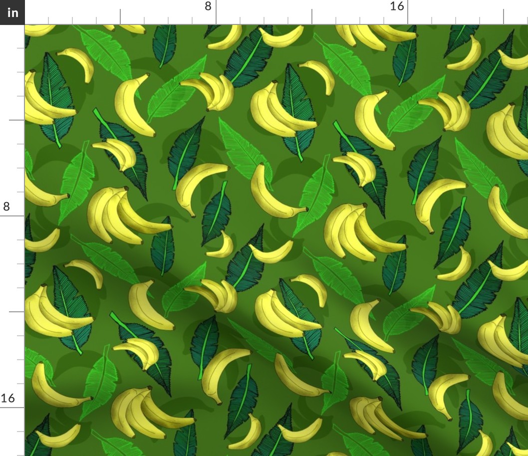 Tumbling Bananas over Banana Leaves (small scale) 