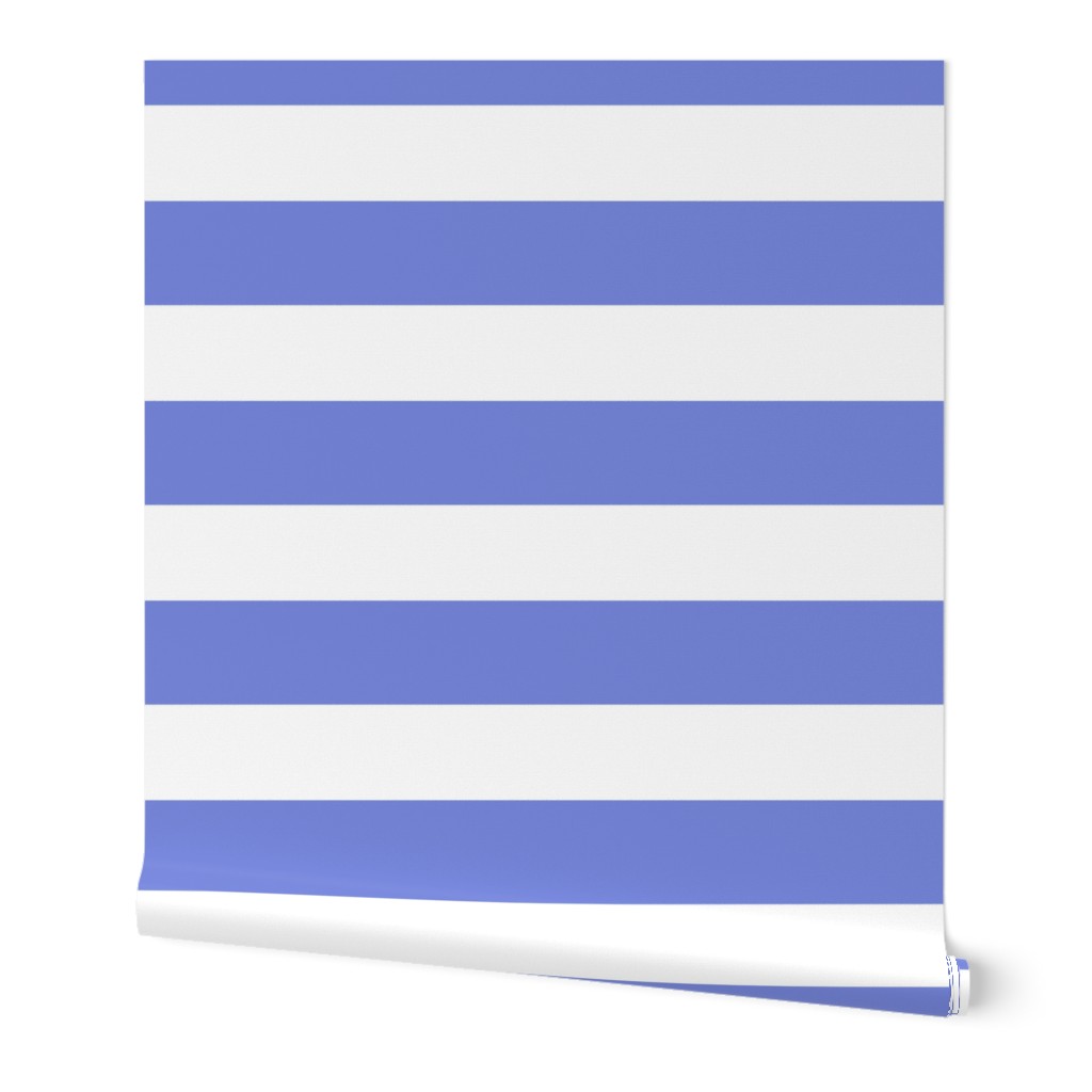 3 Inch Rugby Stripe Periwinkle and White