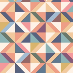 Pattern of colorful geometric rhombus in retro style. Abstract geometry in vintage style.