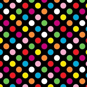 Colorful Polka Dots_Black 