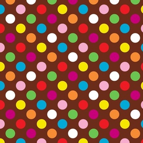 Colorful Polka Dots_Brown 