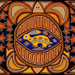 Conejo & Tortuga - Year of the Rabbit - Design 14026388 - Blue Orange Yellow