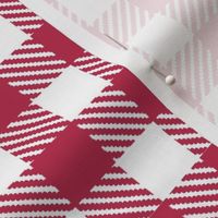 Bigger Scale Viva Magenta Gingham Plaid Checker on White Pantone Color of The Year 2023