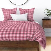 Smaller Scale Viva Magenta Gingham Plaid Checker on White Pantone Color of The Year 2023