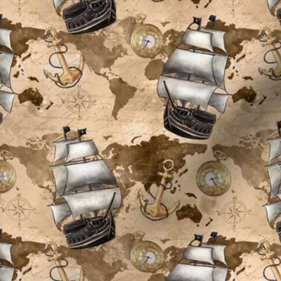 Pirate Ship Adventure World Map Anchor 