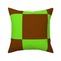 CSMC1 - Giant Checks in Lime and Rusty Brown - 8 inch squares