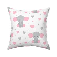 Pink Elephant Hearts Baby Girl Nursery 