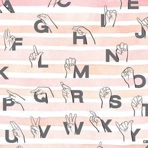 American Sign Language ABC Stripe