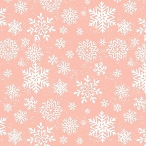 Peach Pink Pastel Snowflakes | Winter Christmas Nutcracker