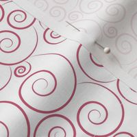 small scale spirals - viva magenta spirals on white - spirals fabric and wallpaper