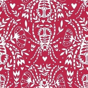 Medium Scale Spider Damask Pantone Color Of The Year Viva Magenta 2023