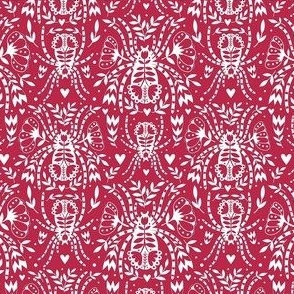 Small Scale Spider Damask Pantone Color Of The Year Viva Magenta 2023