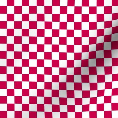 Magenta and White 1/2” square checkers