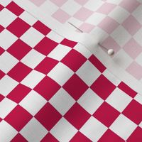 Magenta and White 1/2” square checkers