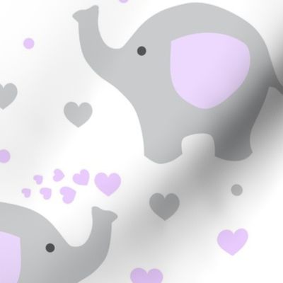 Purple Safari Elephant Baby Girl Nursery  