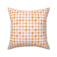 Large Citrus Tones Houndstooth on White