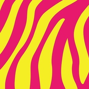 1406 jumbo - Zebra Stripes - Hot Pink on Yellow