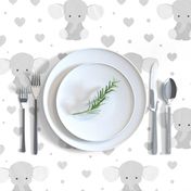 Gray Elephant Hearts Baby Nursery 